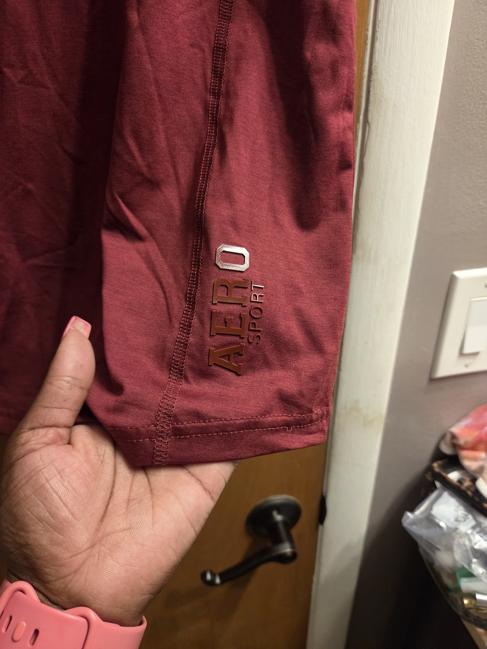 Aeropostale Maroon V-Neck Tee - Picture 3 of 7